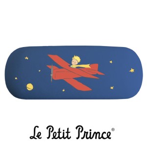 Син калъф за очила "Малкият принц и самолета"